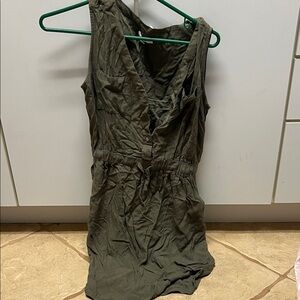 Maurices Olive Green Sleeveless Drawstring Waist Mini Dress